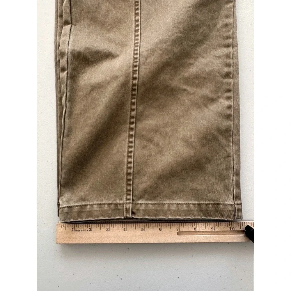 Sandro Paris Cargo Utility Pants Women 40 US 8 Brown Twill Wide Leg Utility - Picture 7 of 8
